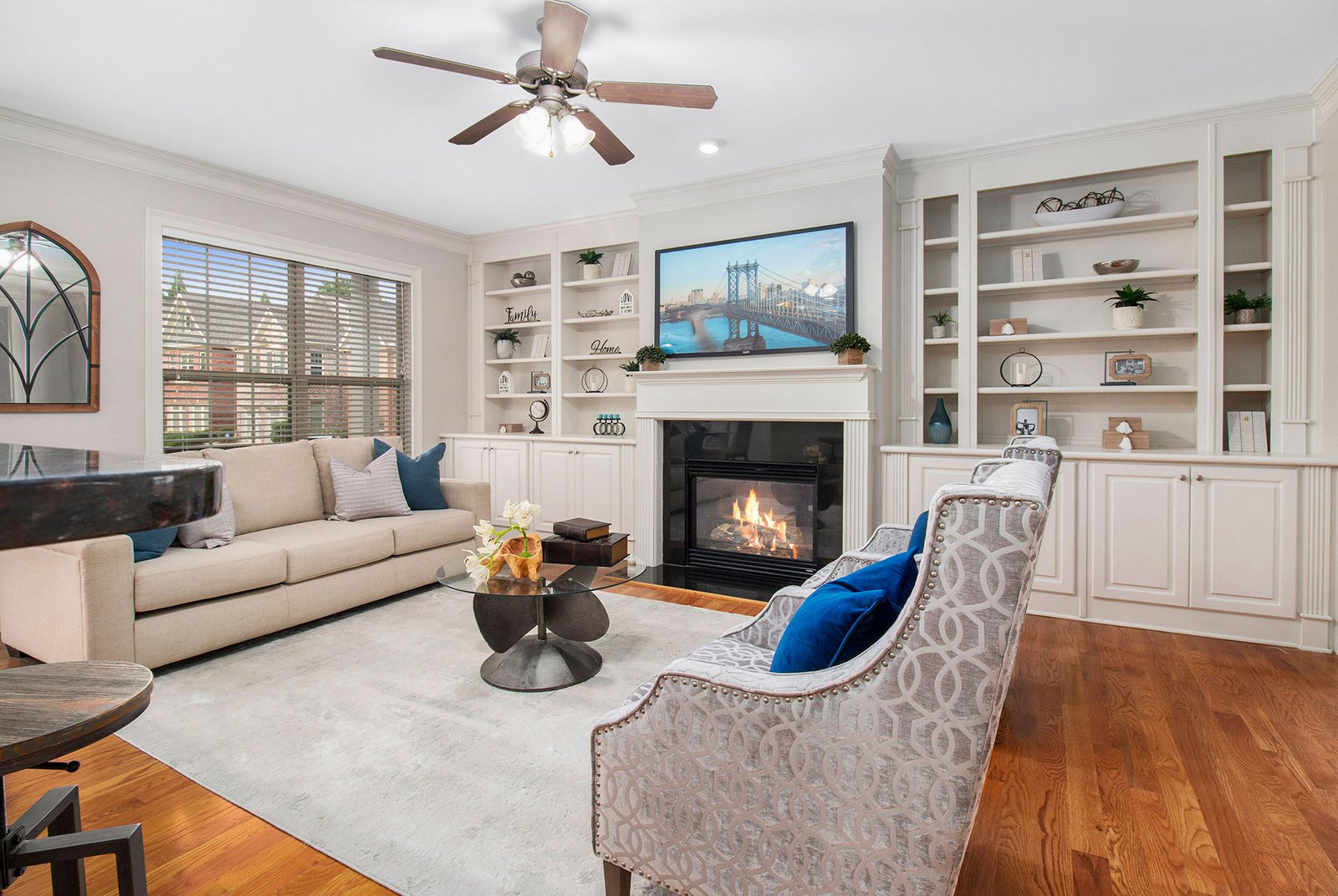 Homeowner staging a living room for an open house in Metro&nbsp;Atlanta