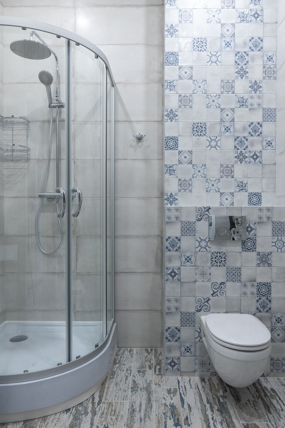 Glass shower cabin representing waterproofing and ventilation planning