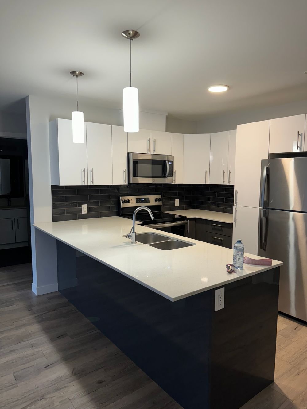 Kitchen island with quartz countertop, a popular high-value upgrade