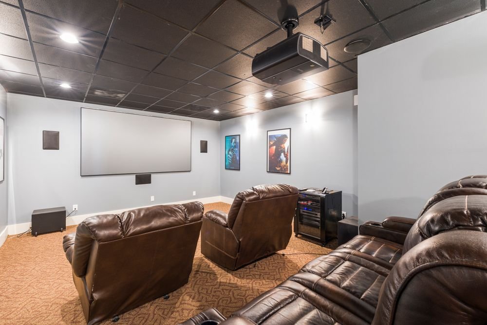 Elaborate luxury home theater room, an example of an overly specialized upgrade